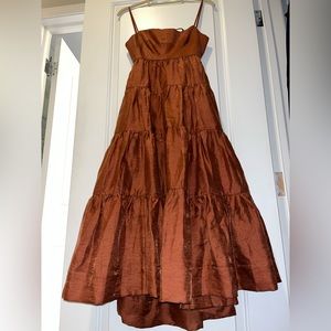 Shona Joy tiered midi dress. Back cutout. Size 2. Brand new with tags.